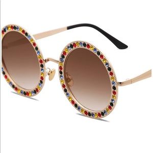 Retro Chic Round Multi Colored Gem 💎 Sunnies